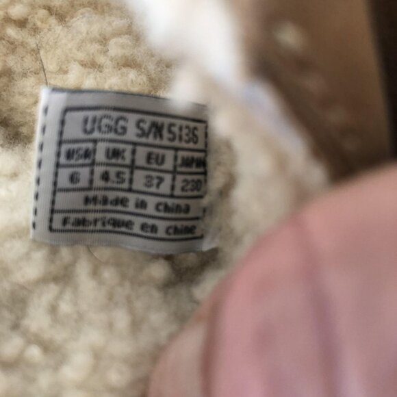 UGG Australia Boots Womens Size 6 Brown Sheepskin Lined Leather Lace Up SN 5135 - Picture 10 of 16